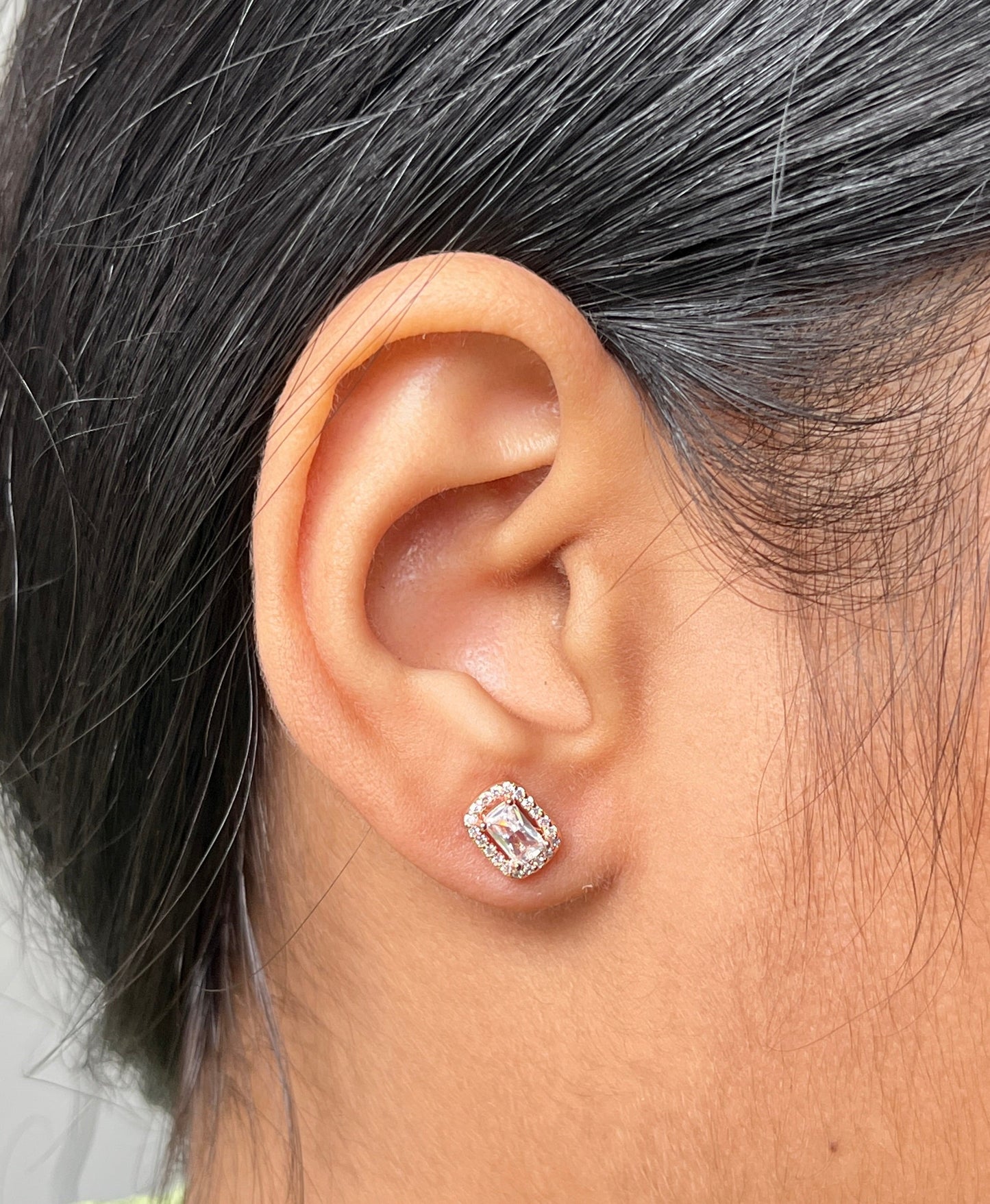 Cushion-Cut Stud Earrings
