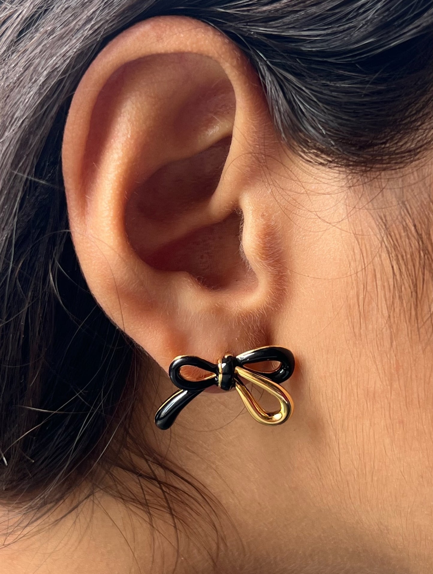 Enamel Bow Earrings