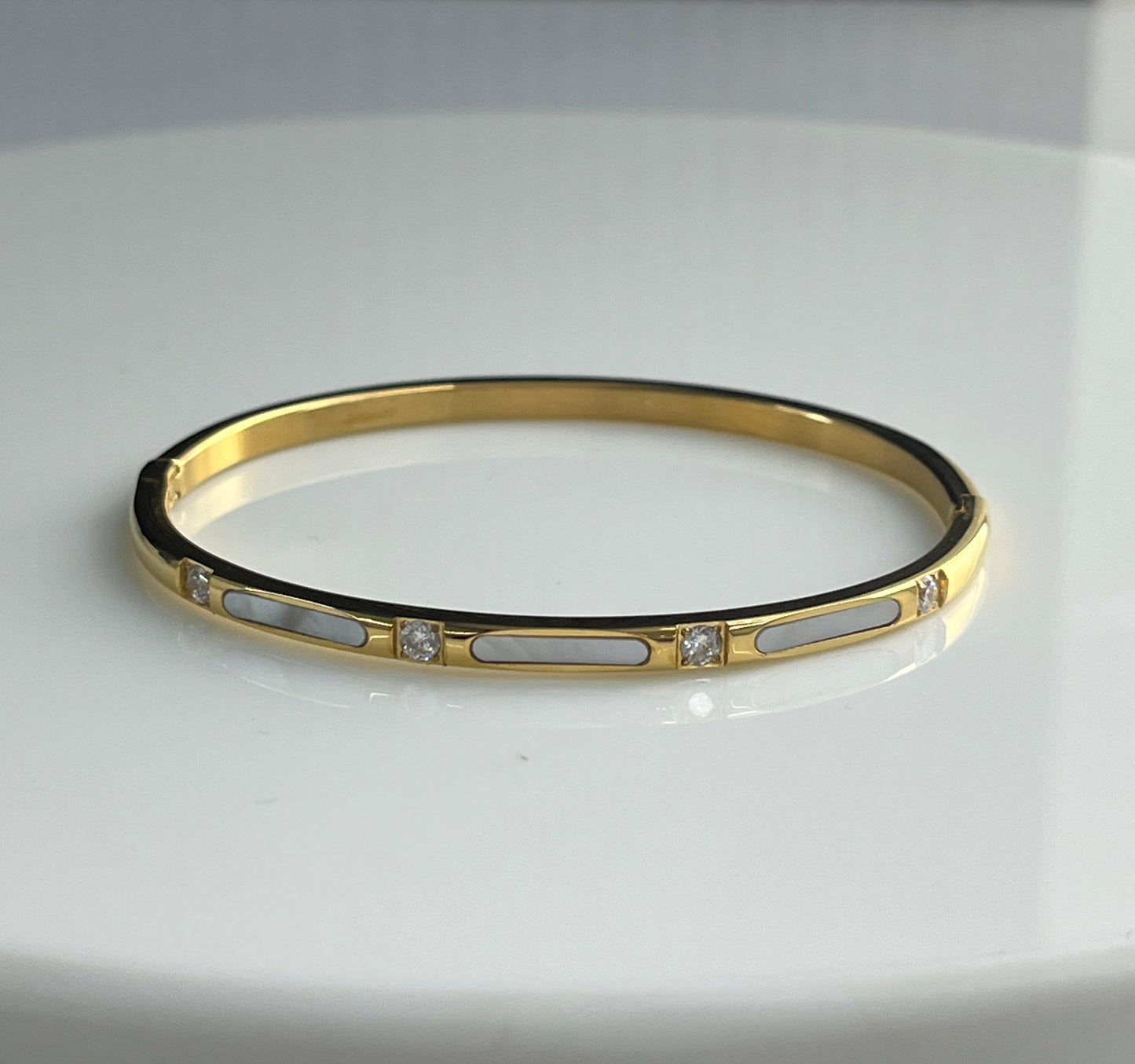 Mother of pearl studded bracelet