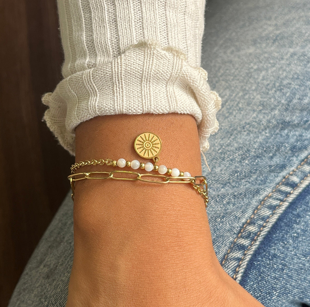 Solara Pearl Link Bracelet