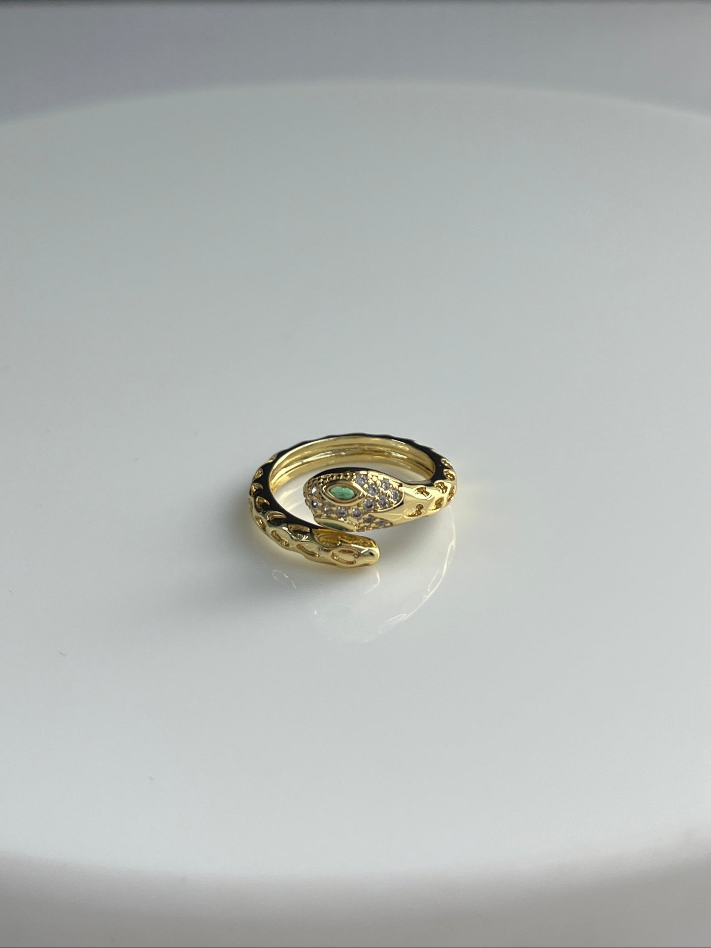 Green Stone Snake Ring