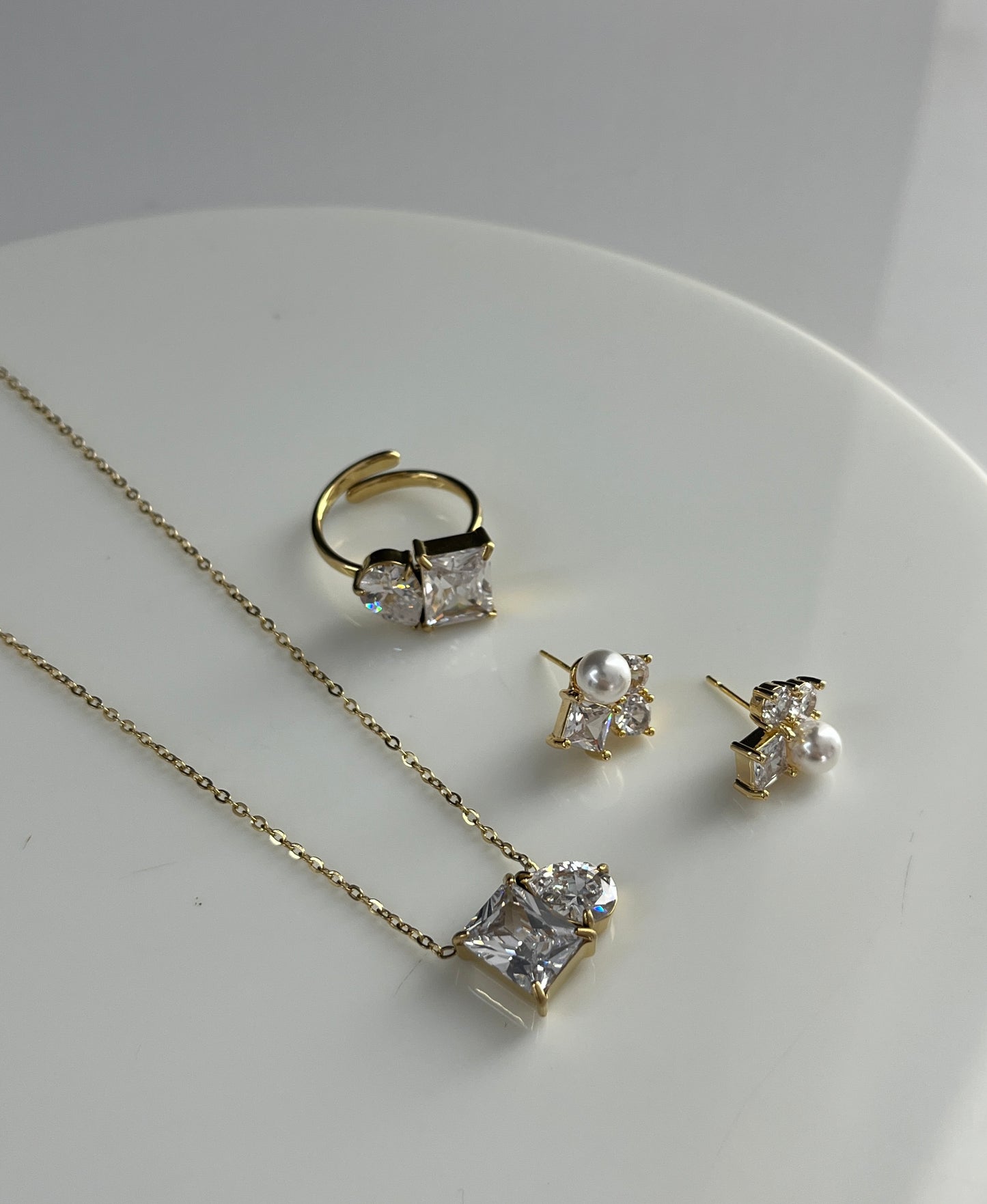 Modern Glamour Pearl & Zirconia Trio