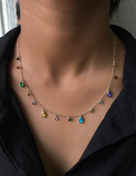 Rainbow Droplet Necklace