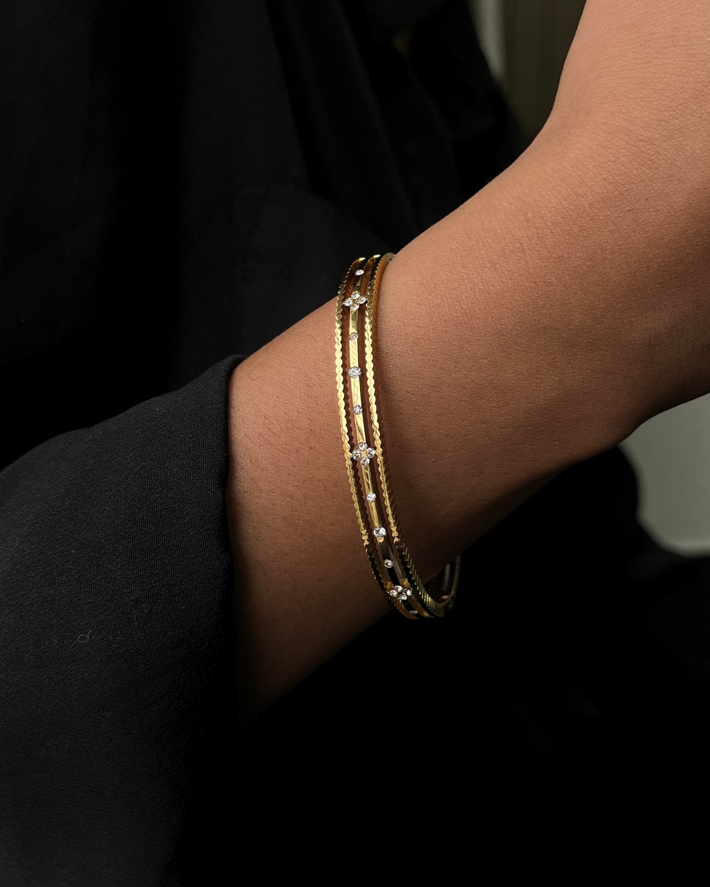 Nova Textured Trio Bangle