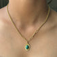 Emerald Sunburst Paperclip Necklace