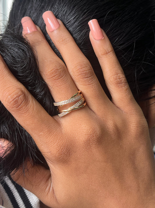 Aurora Criss-Cross Ring