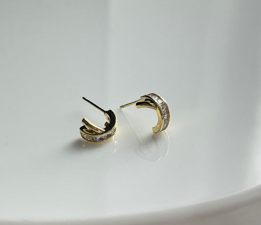 Gold Twisted Mini Stud Earrings