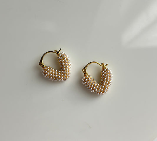 Aura Pearl Hoops