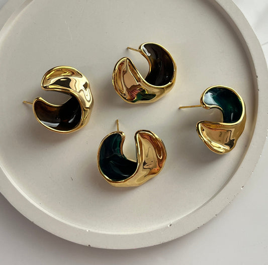 Midnight Orbit Hoop Earrings