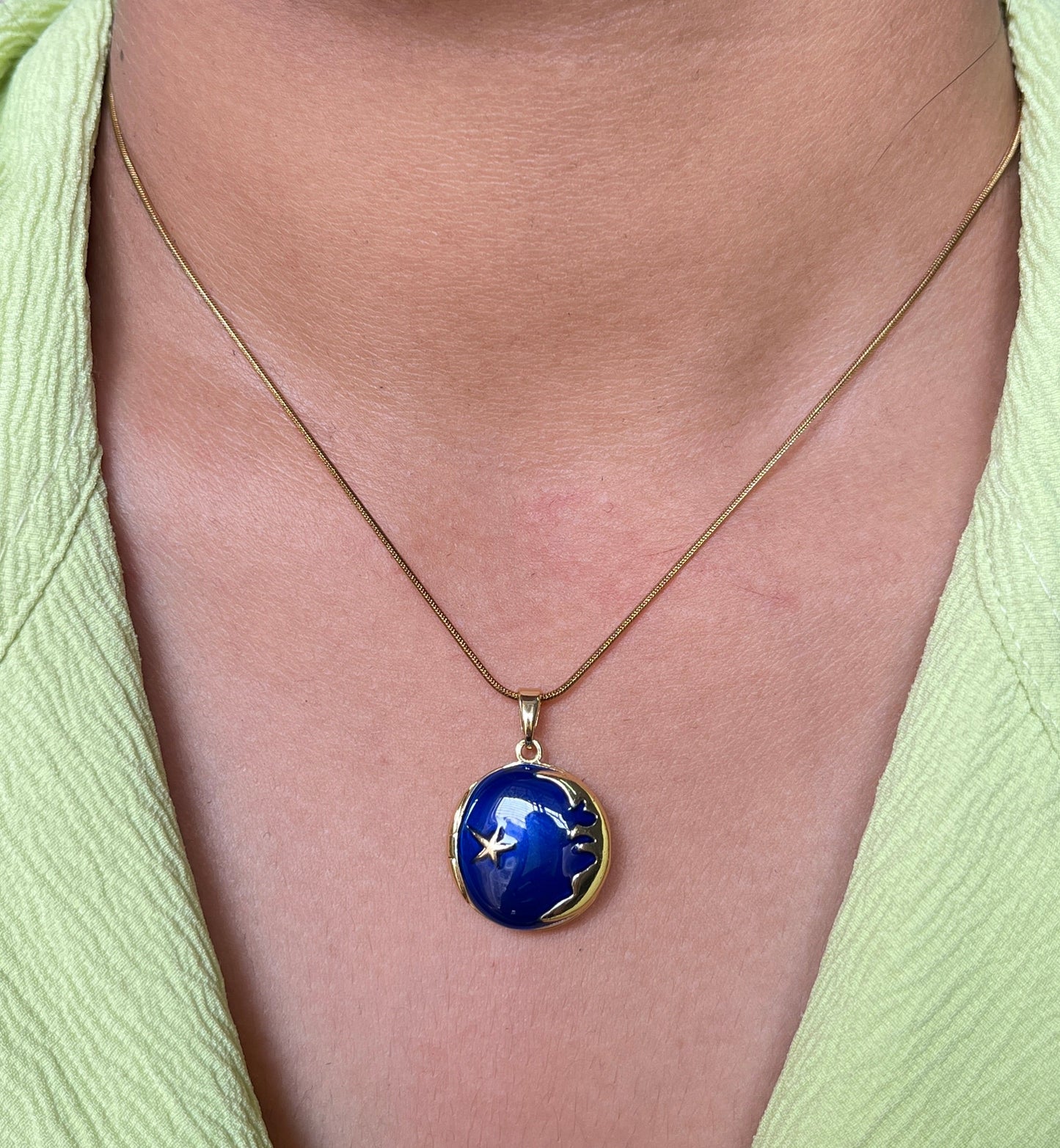 Midnight Globe Pendant Necklace