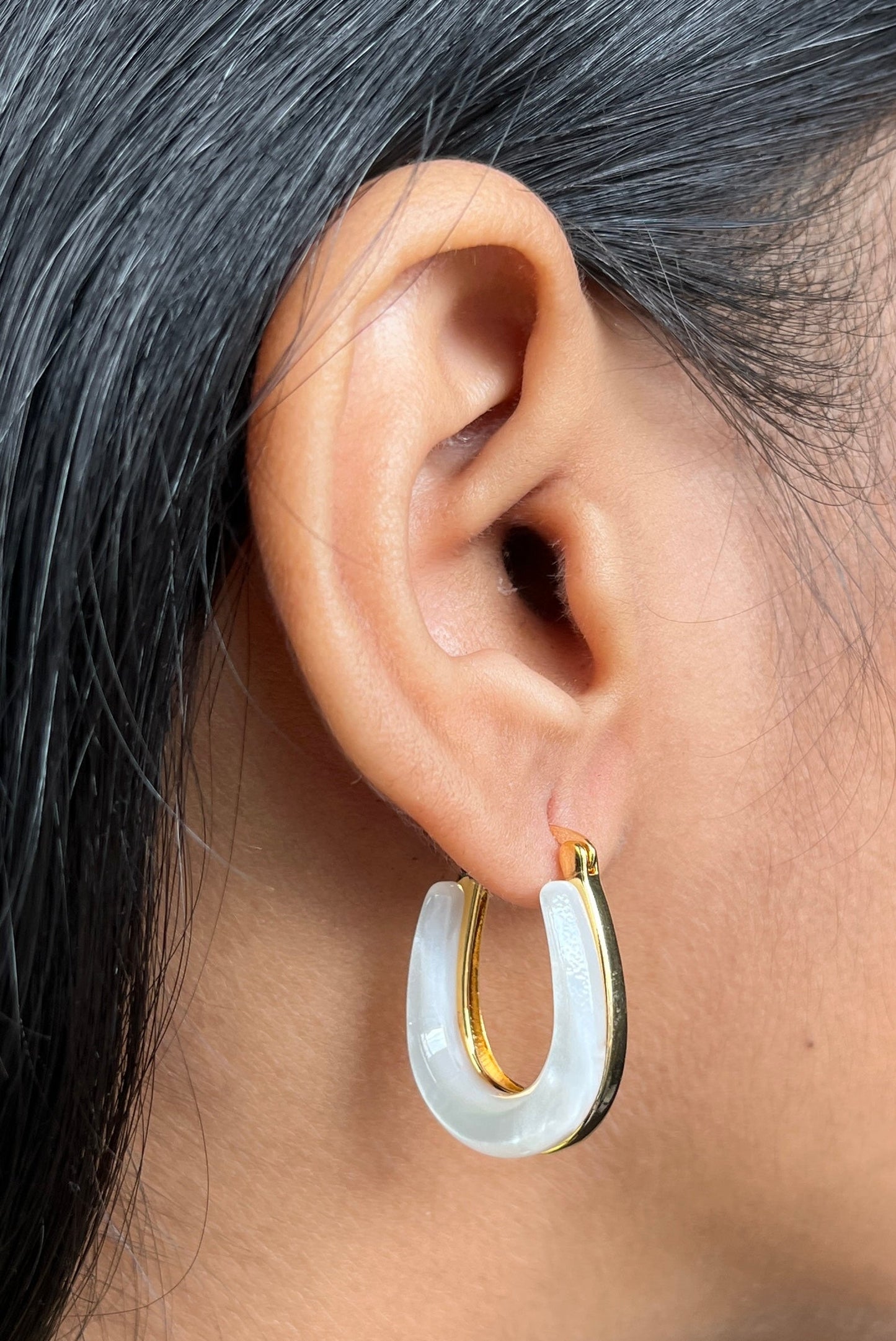 Mop Hoop Earrings