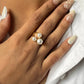 Golden Blossom Pearl Ring