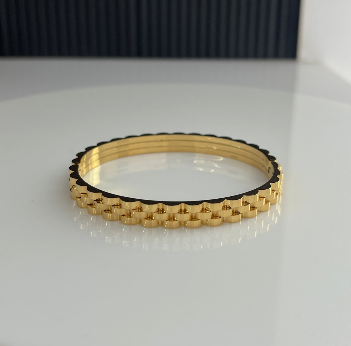 Ridge Minimal Gold Bracelet