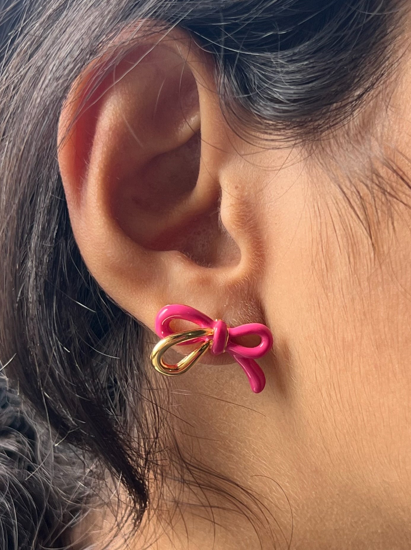 Enamel Bow Earrings