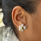 Pearl & Gold Petal Earrings