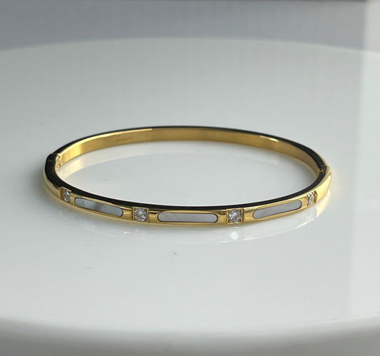 Mother of pearl studded bracelet