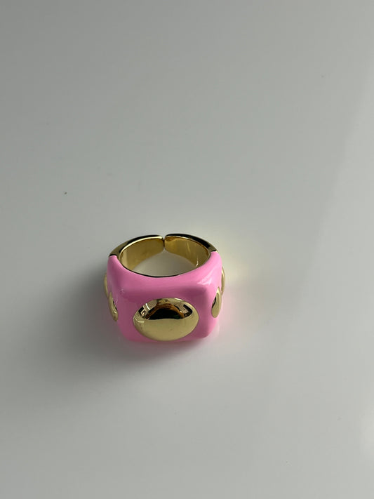 Pink Enamel Ring