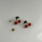 Enamel Cherry Ear-studs